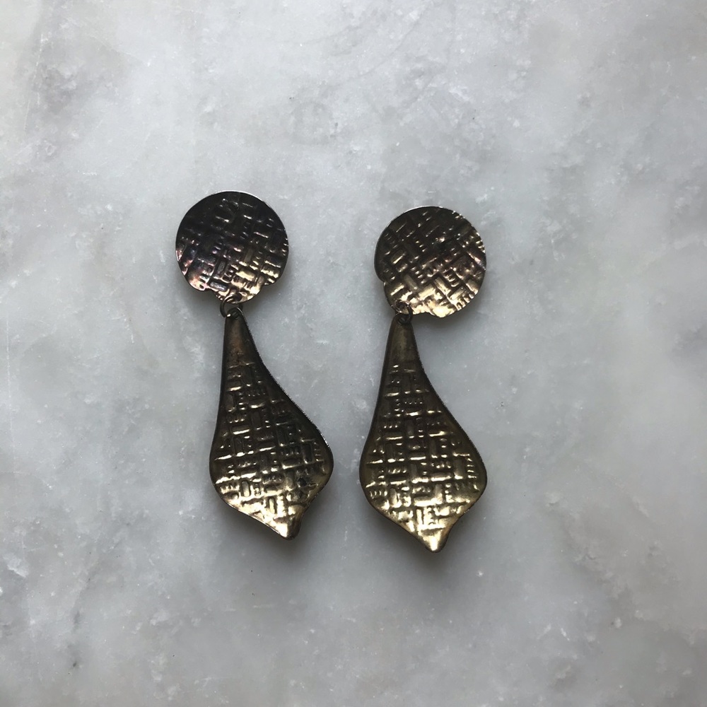 Gold Statement Geometric Earrings - image 4